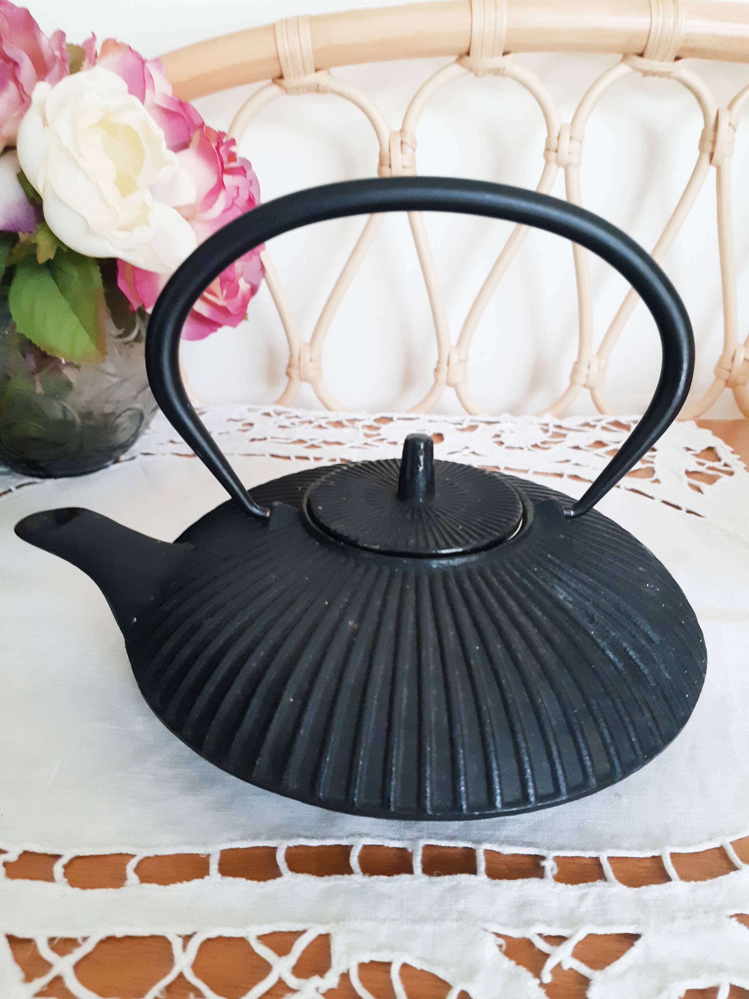Japanese black cast iron tea set