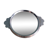 Art Deco silver round mirror tray