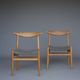 Chaises W2 en chêne de Hans J. Wegner pour C.M. Madsen, années 1960. Lot de 2.