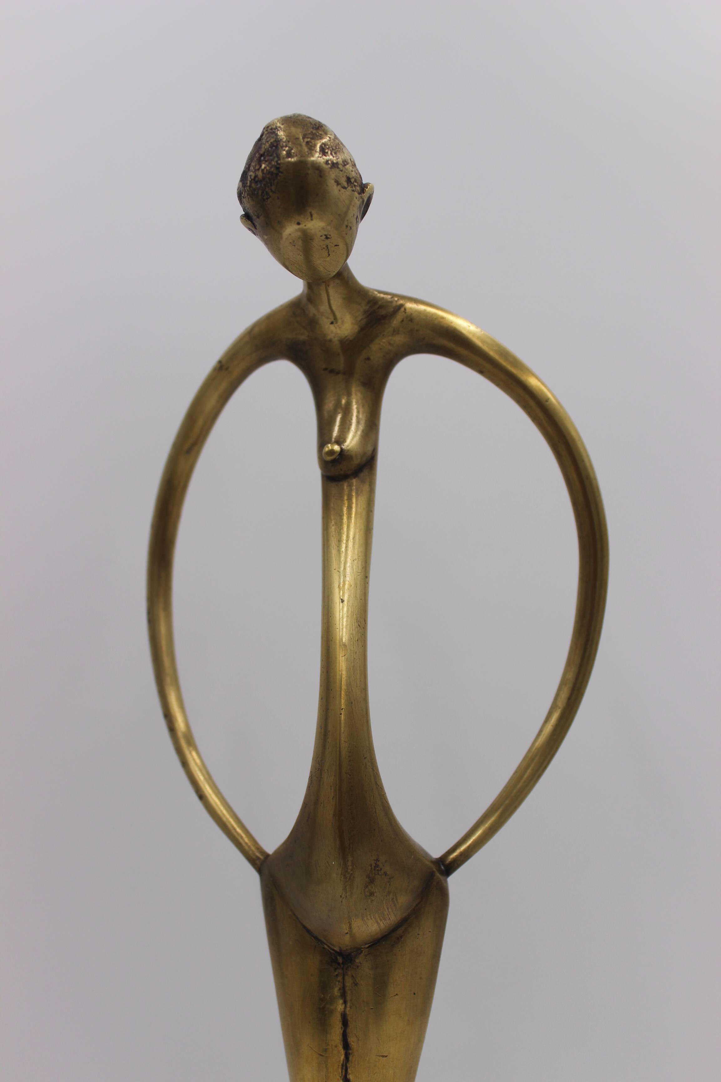 bronze sculpture brutalist modernist modern art mid century old