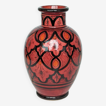 Moroccan Berber Rose Vase in hand-painted ceramic - city of Safi (Morocco) - H 32 x Diam 20 cm
