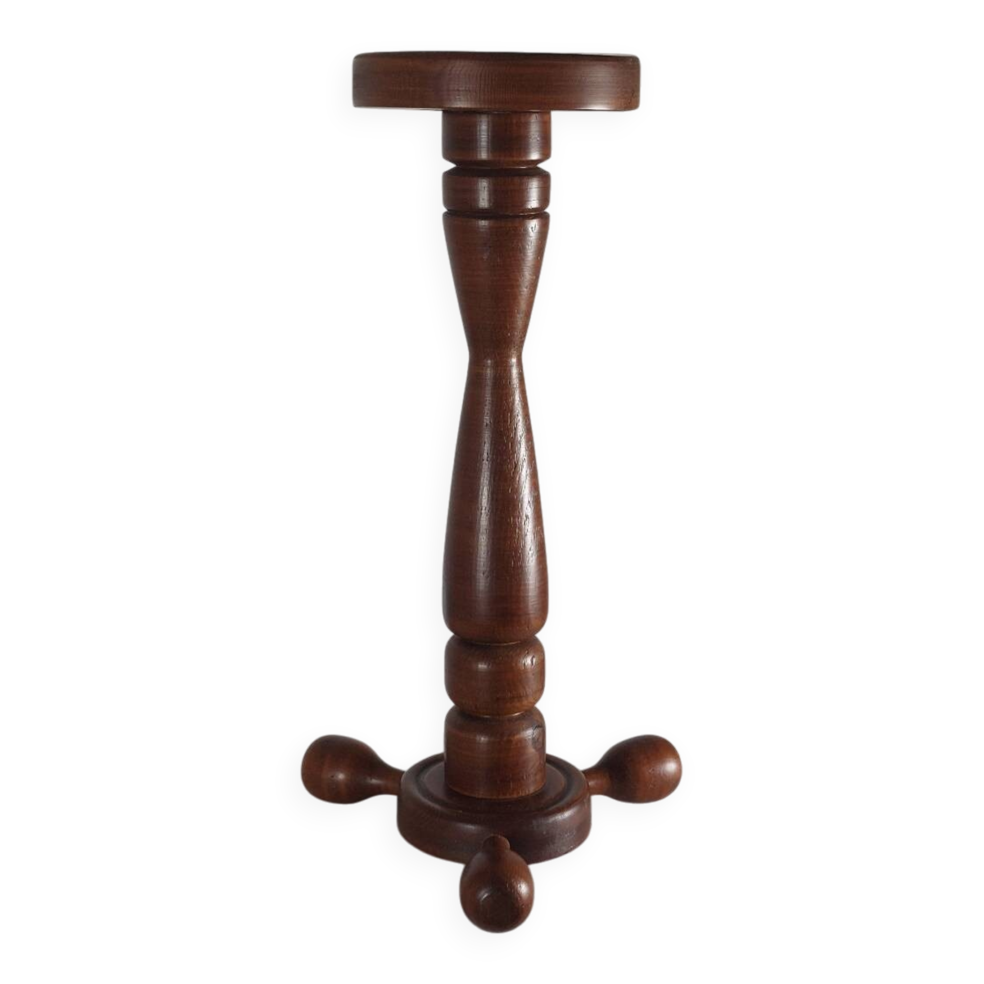 Vintage turned wooden flower support column