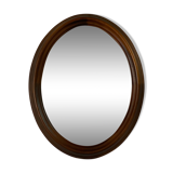 Oval wooden mirror