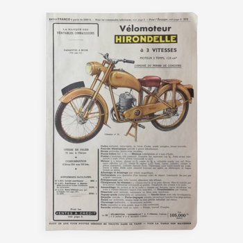 Affiche vélomoteur Hirondelle 1953