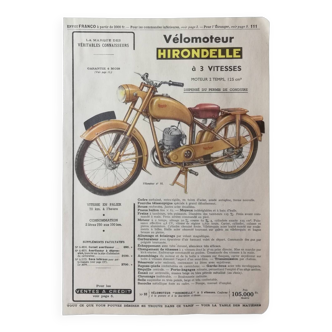 Hirondelle moped poster 1953