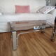Vintage 70s lounge coffee table chrome-plated base and smoky glass tray