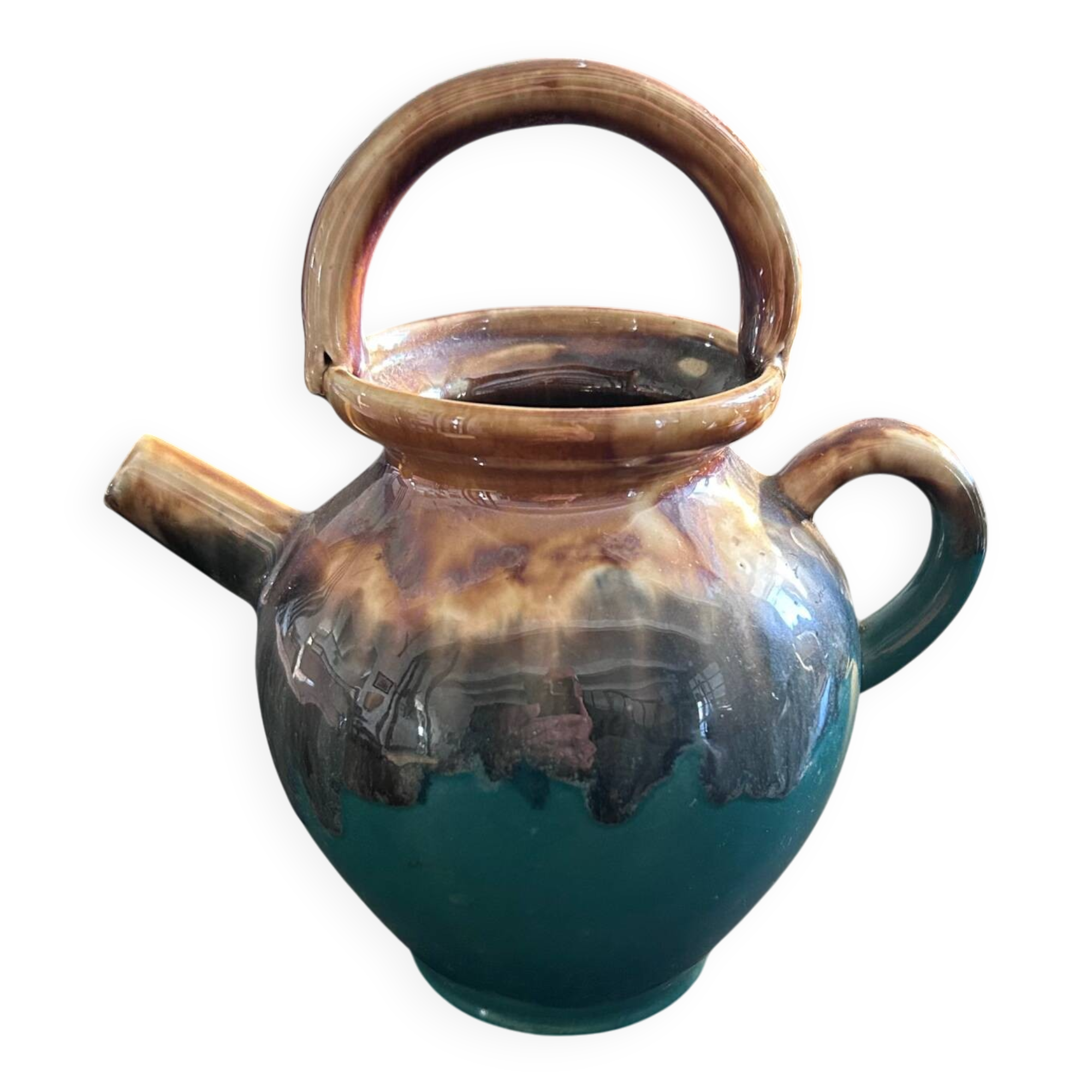 Green and ochre flamed goat