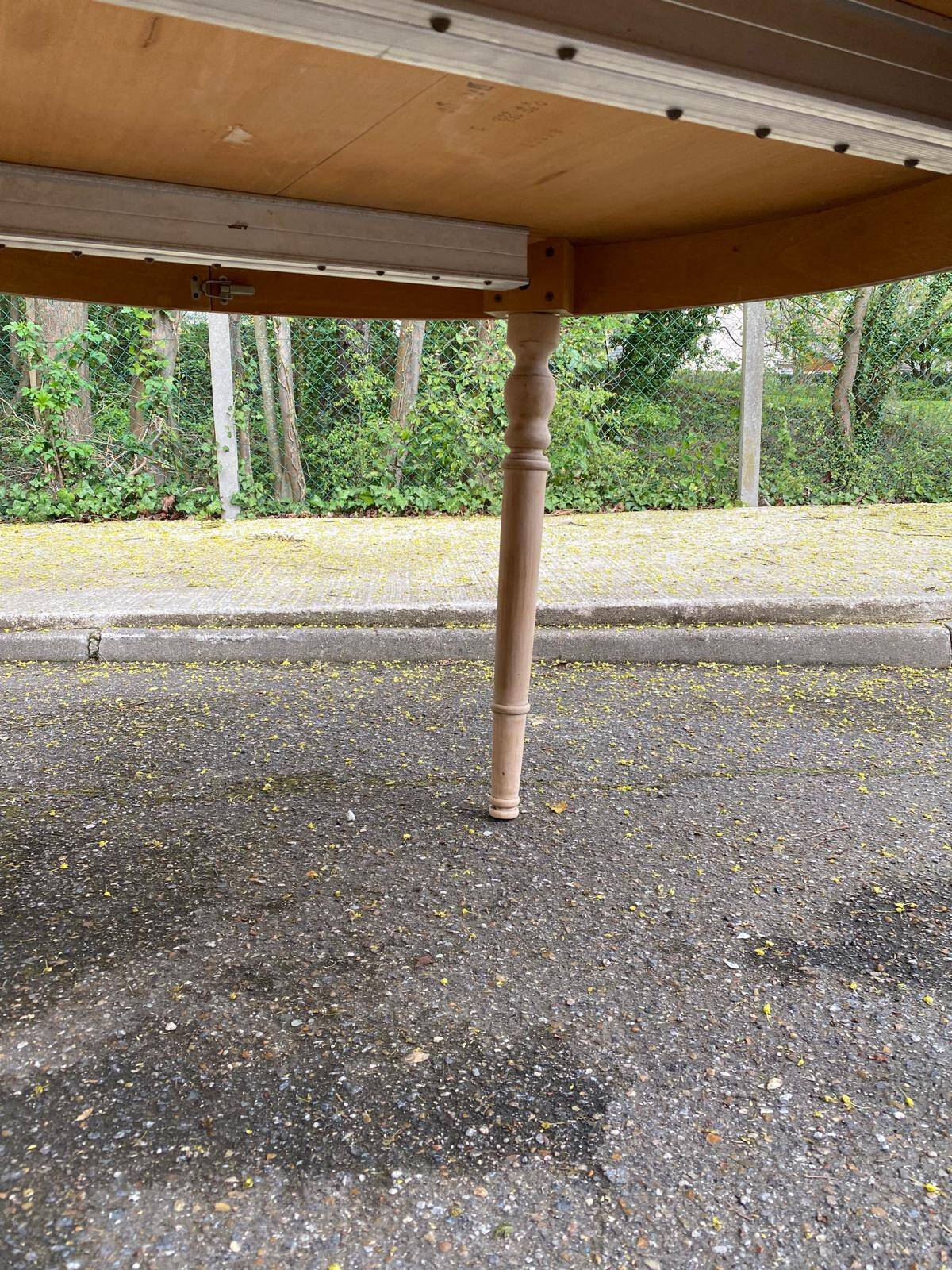 table à manger ronde extensible rénovée Louis Philippe 115-2215cm 20ème