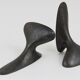 Pair of minimalist mid-century brass bookends by Carl Auböck #3653, Vienna, Austria.