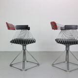 Rudi verelst set of 2 original "delta" wire armchairs, 1971