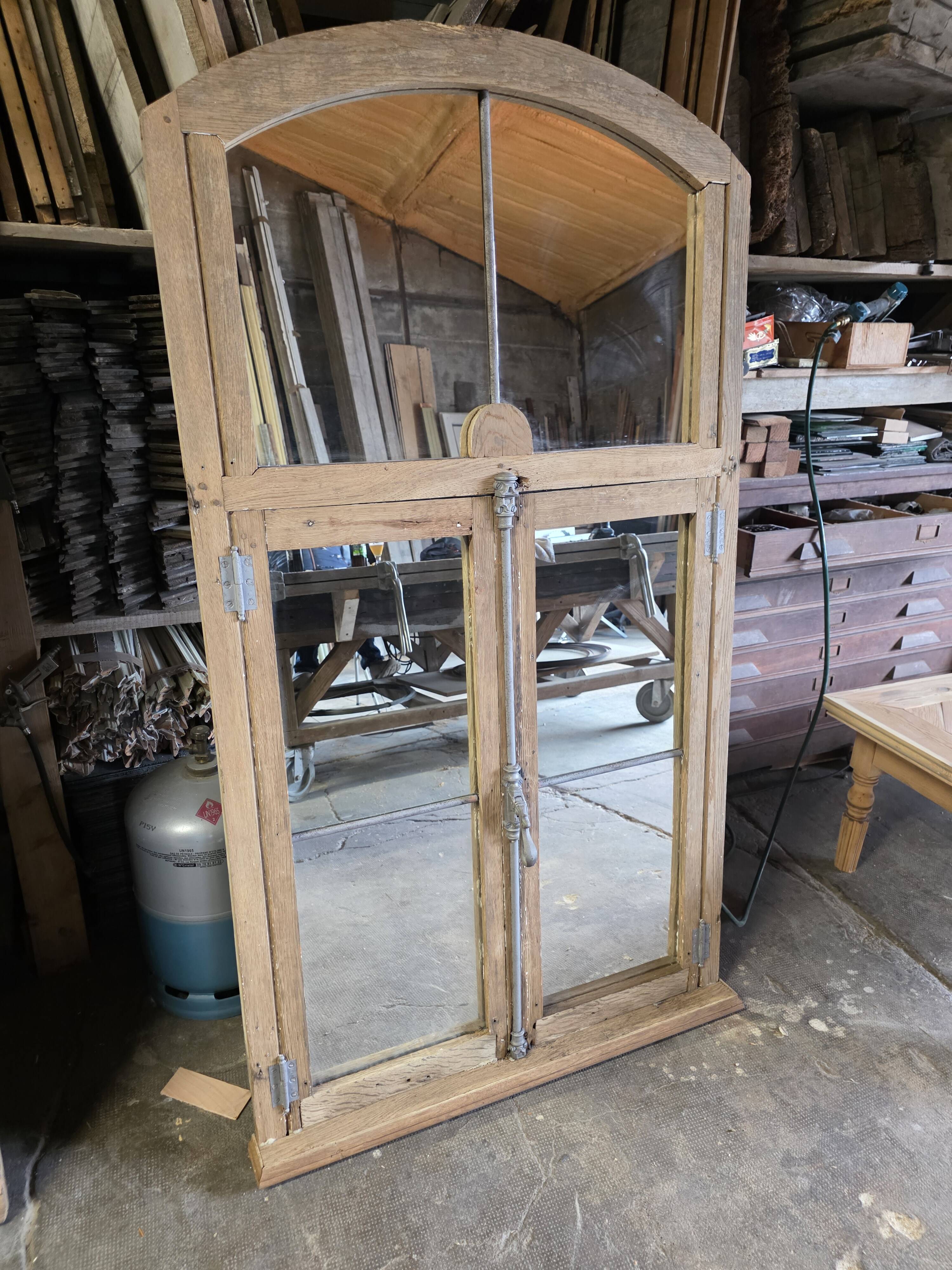 Eighteenth-century oak window mirror.