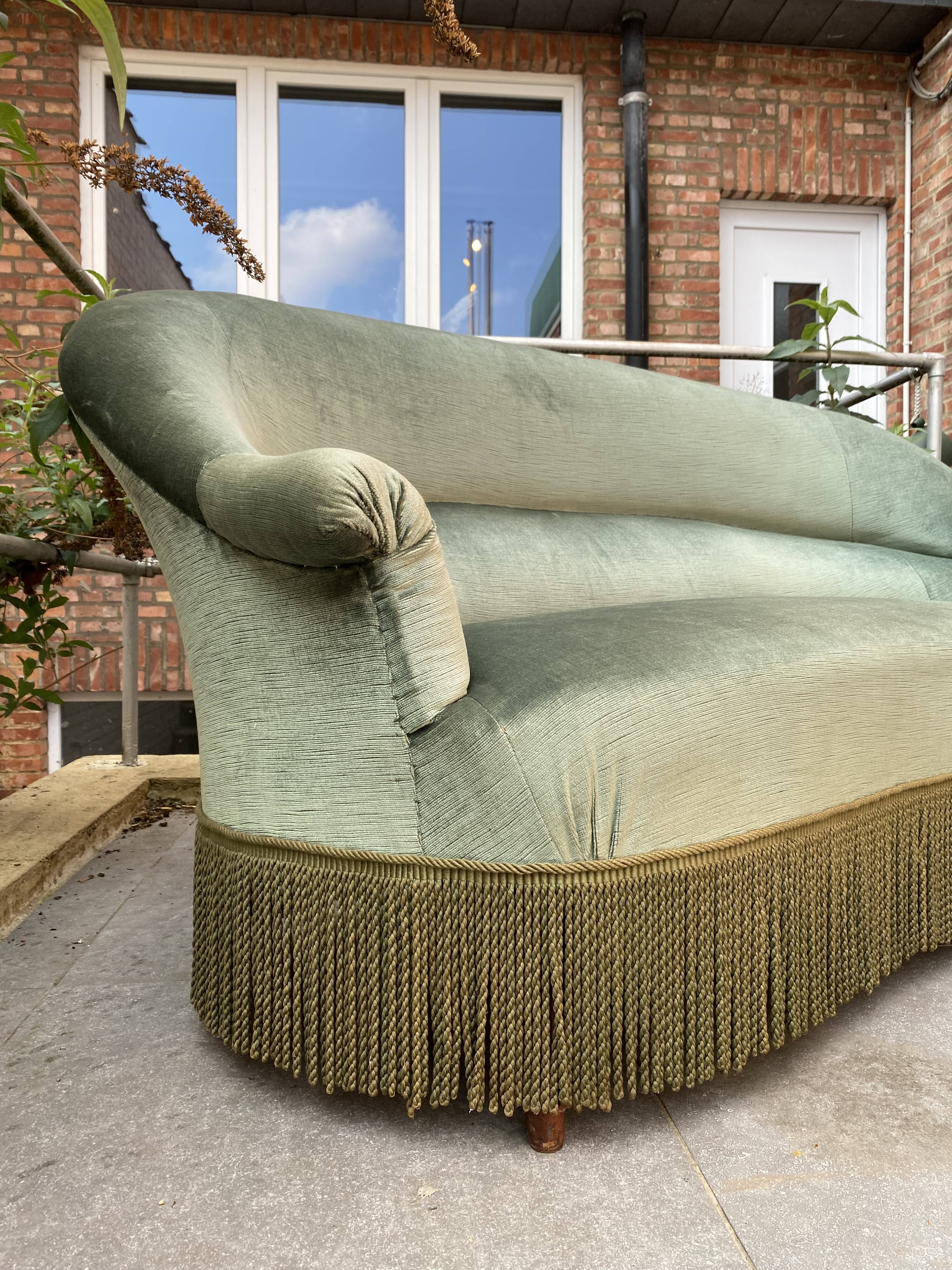 Water green velvet toad sofa