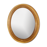 Louis XVI 19th oval mirror with restored gold leaf 77x90cm