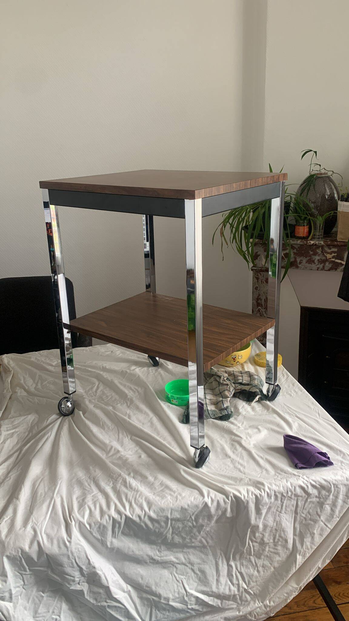 Vintage 70s retro chrome ant table
