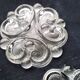 Pair of glass bottle coasters Embossed décor