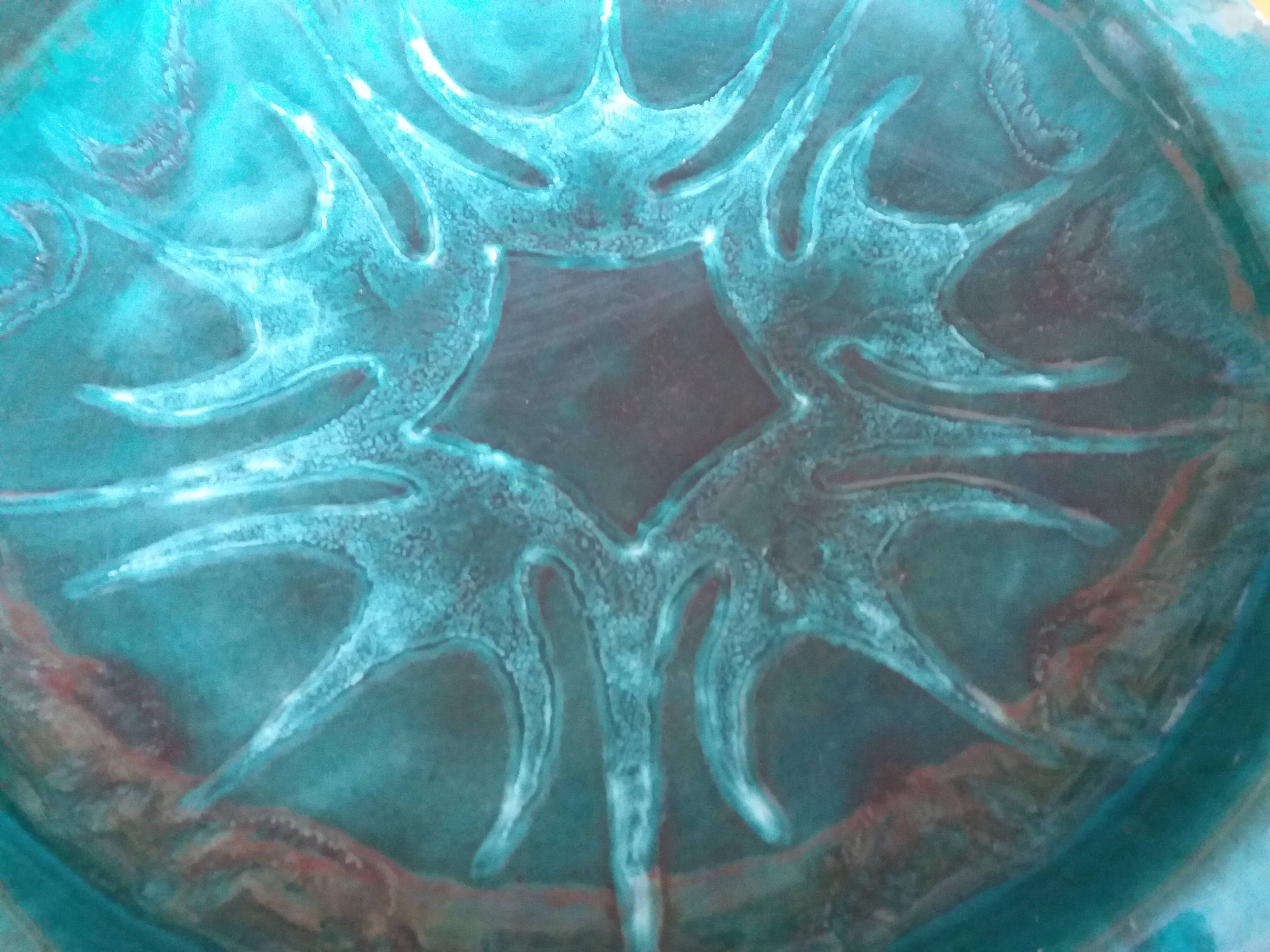 Fruit bowl circa 1950 in ceramic, signed Giraud in Vallauris