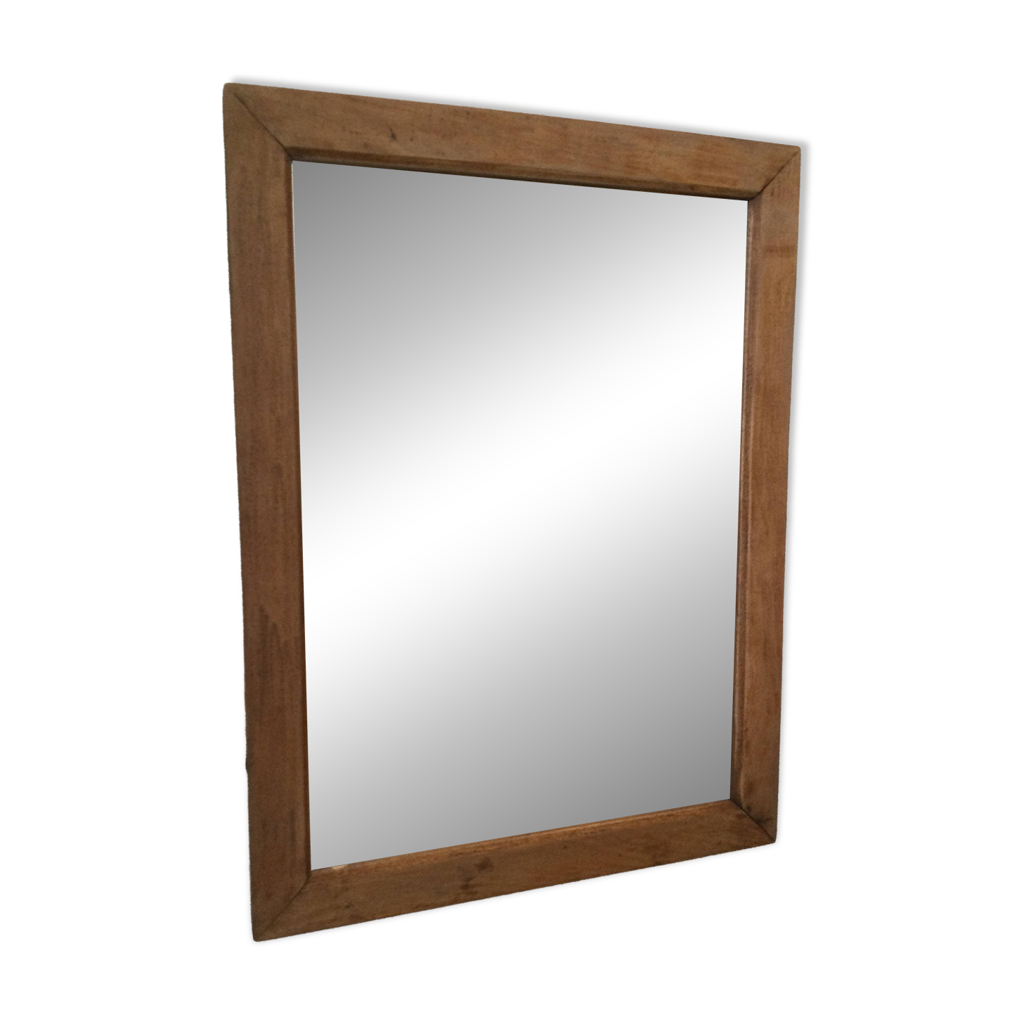 Antique natural wood mirror