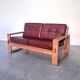 Leather 2 seat lounge sofa in "Bonanza" style, 1970s