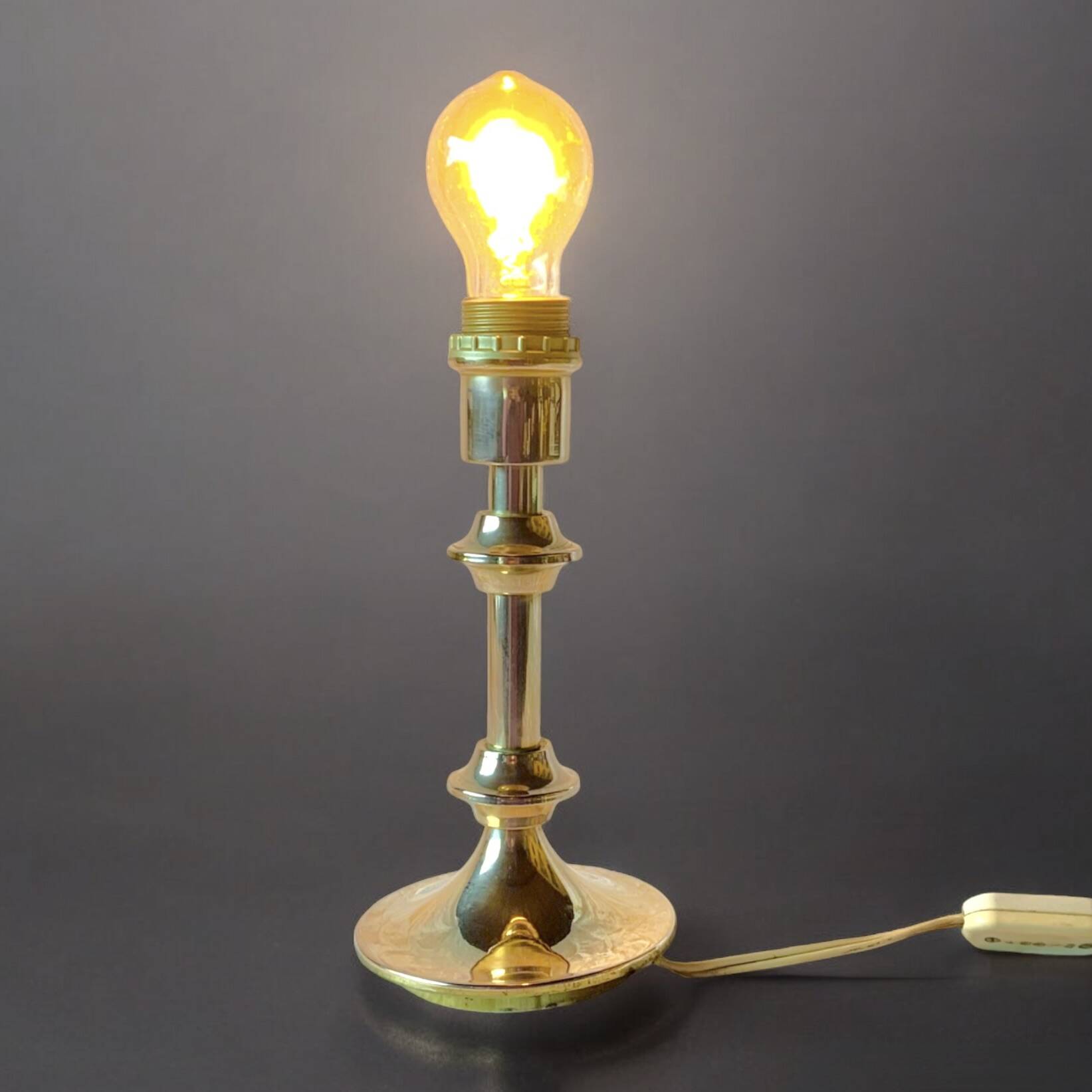 Vintage lamp base in gilded brass