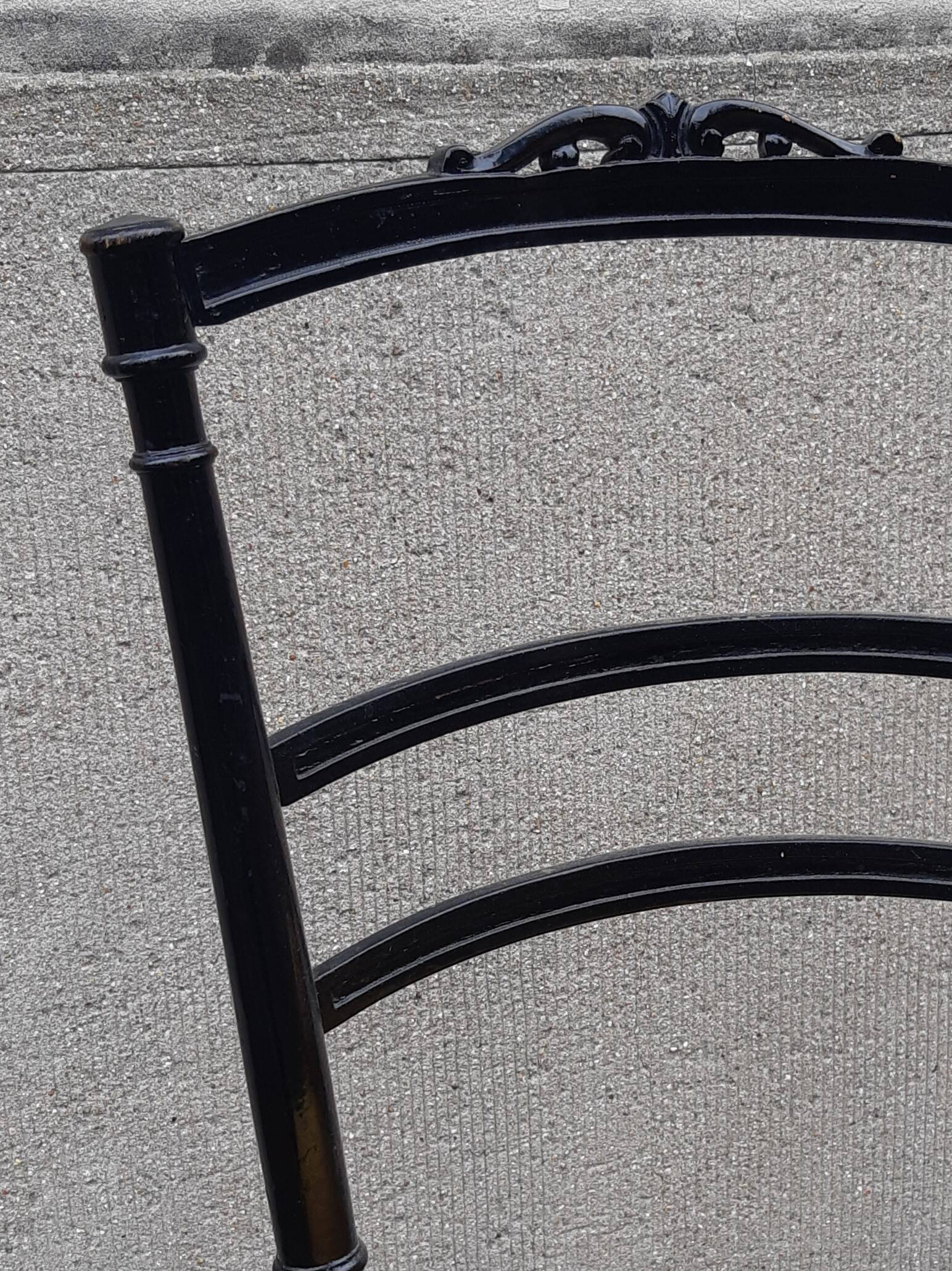 Pair of Napoleon III chairs in blackened wood