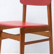 Mid-century colour chair, vintage wooden accent seating, 1960s