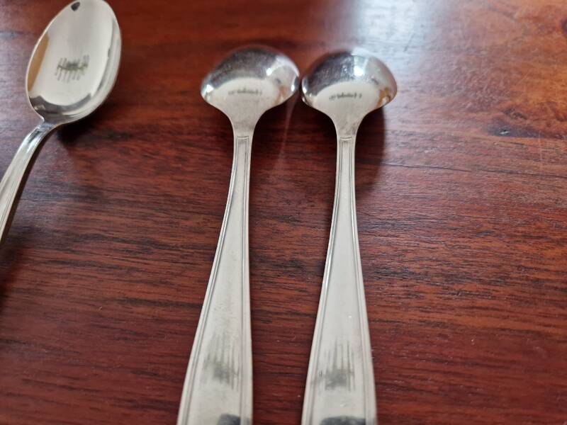 Christofle, Paris - Set of 9 small spoons (coffee) - Marot/Bérain model - in silver-plated metal