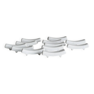Set of white porcelain chopstick holders