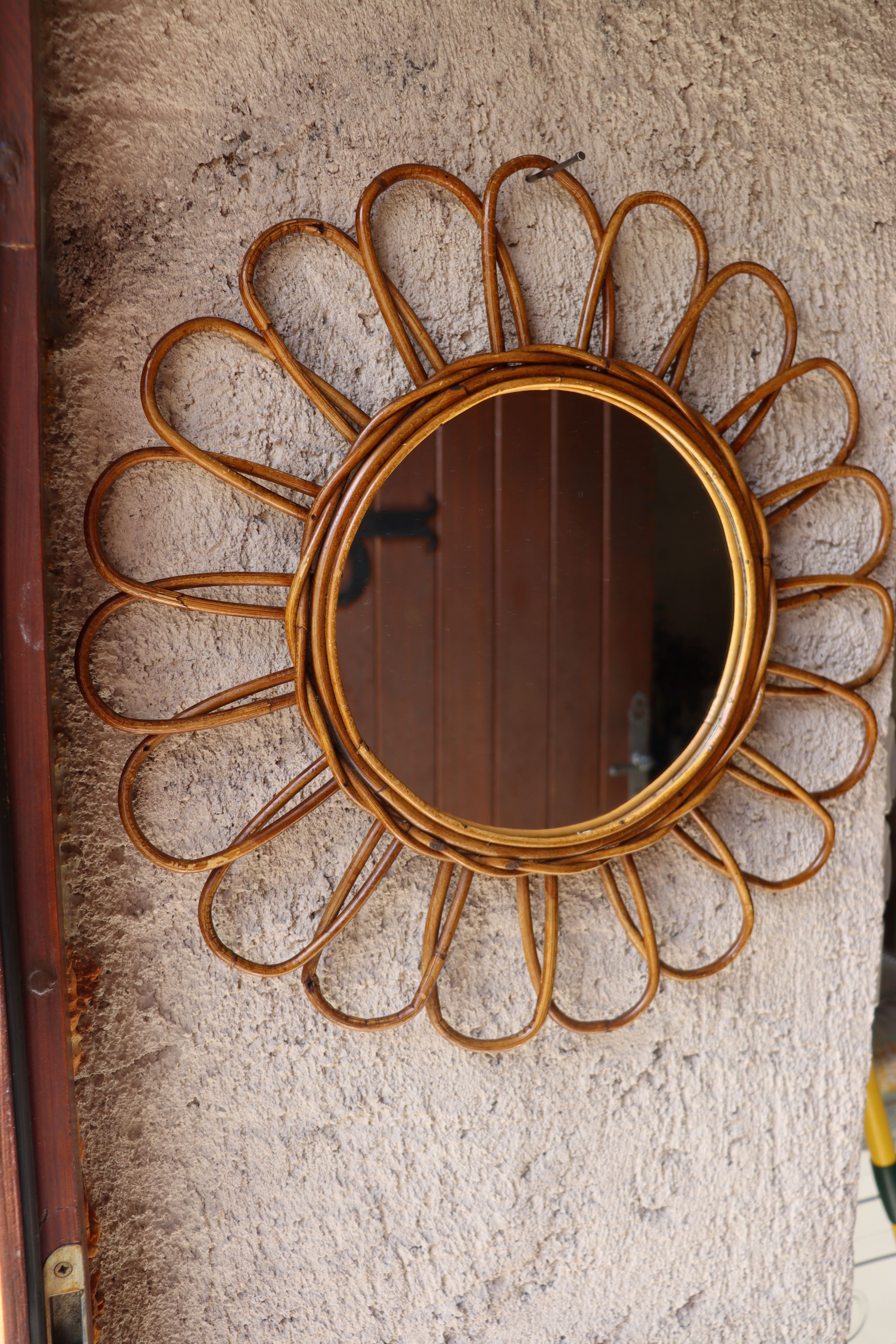 Vintage rattan mirror