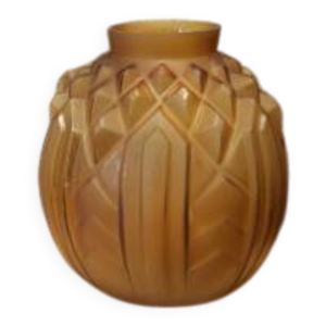 Vase boule en verre satiné - 1930