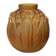Amber yellow satin glass moulded round vase signed CLA, Art Deco, circa 1930.