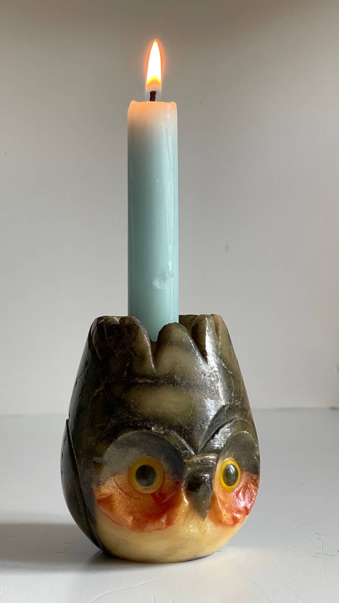 Alabaster stone candle holder made in italy vintage