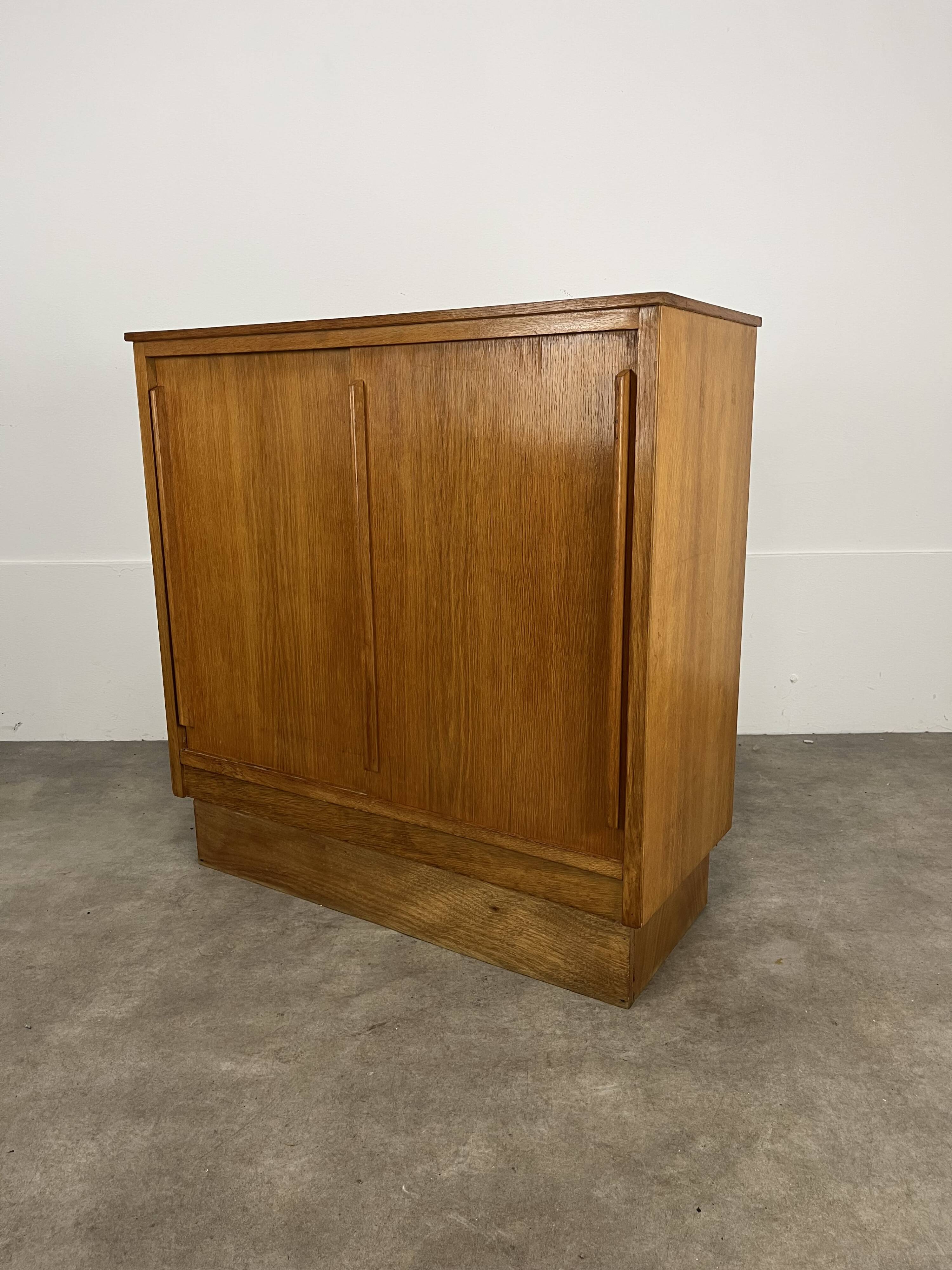 50s sliding door sideboard, wood, vintage