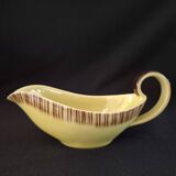 Saint Clément yellow and brown earthenware sauce boat A083
