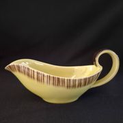 Saucière en faïence de Saint Clément Jaune et marron A083