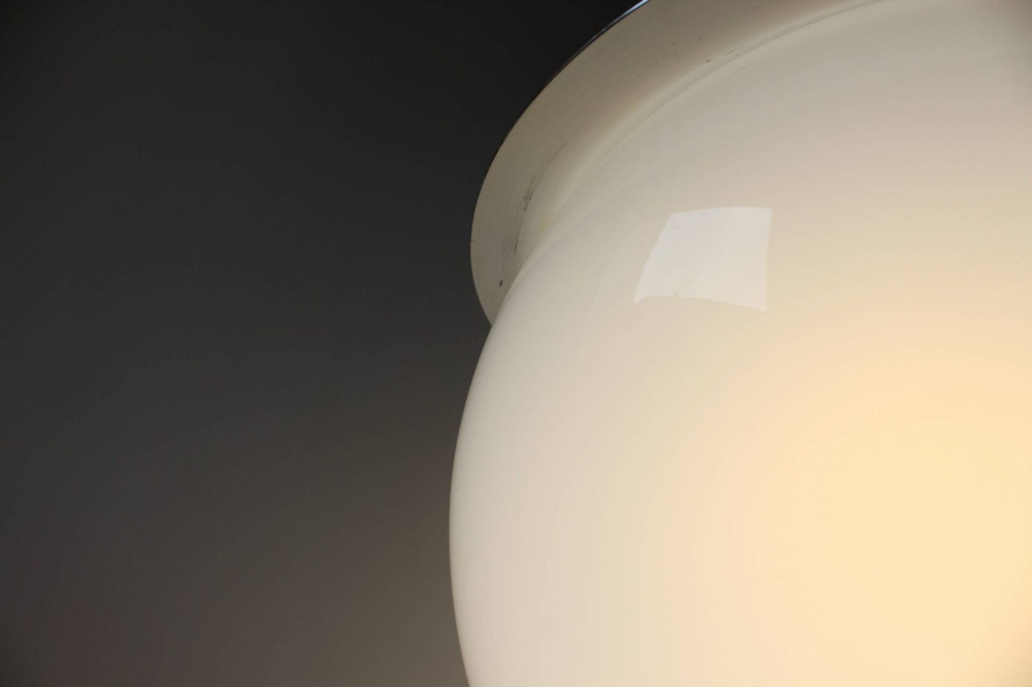 Space age glass and chrome ball suspension
