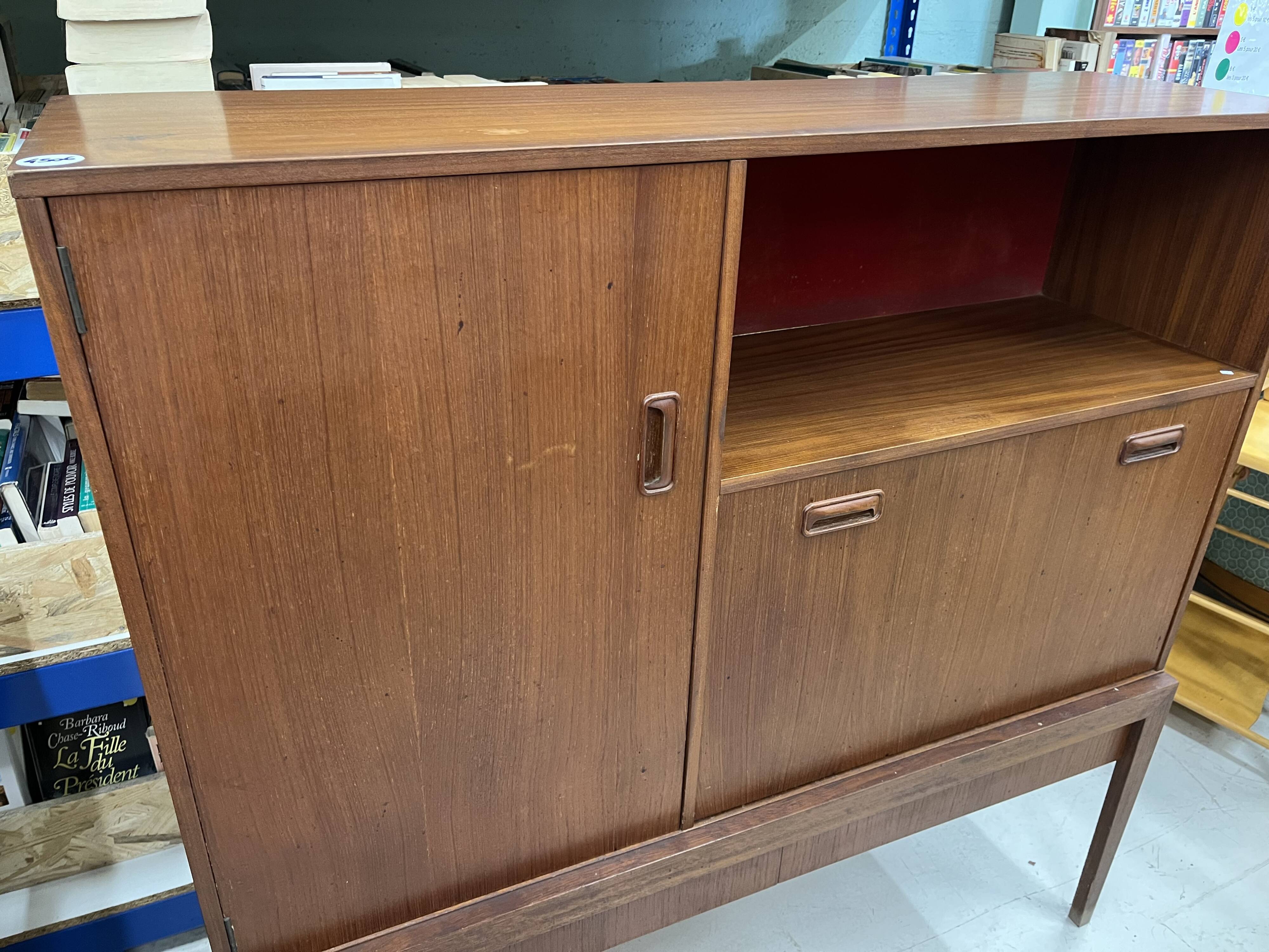 Scandinavian wooden high sideboard – 1960s