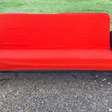 Vintage sofa red and black fabrics