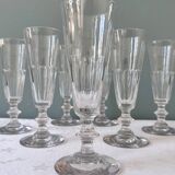 7 flûtes à champagne en cristal Baccarat
