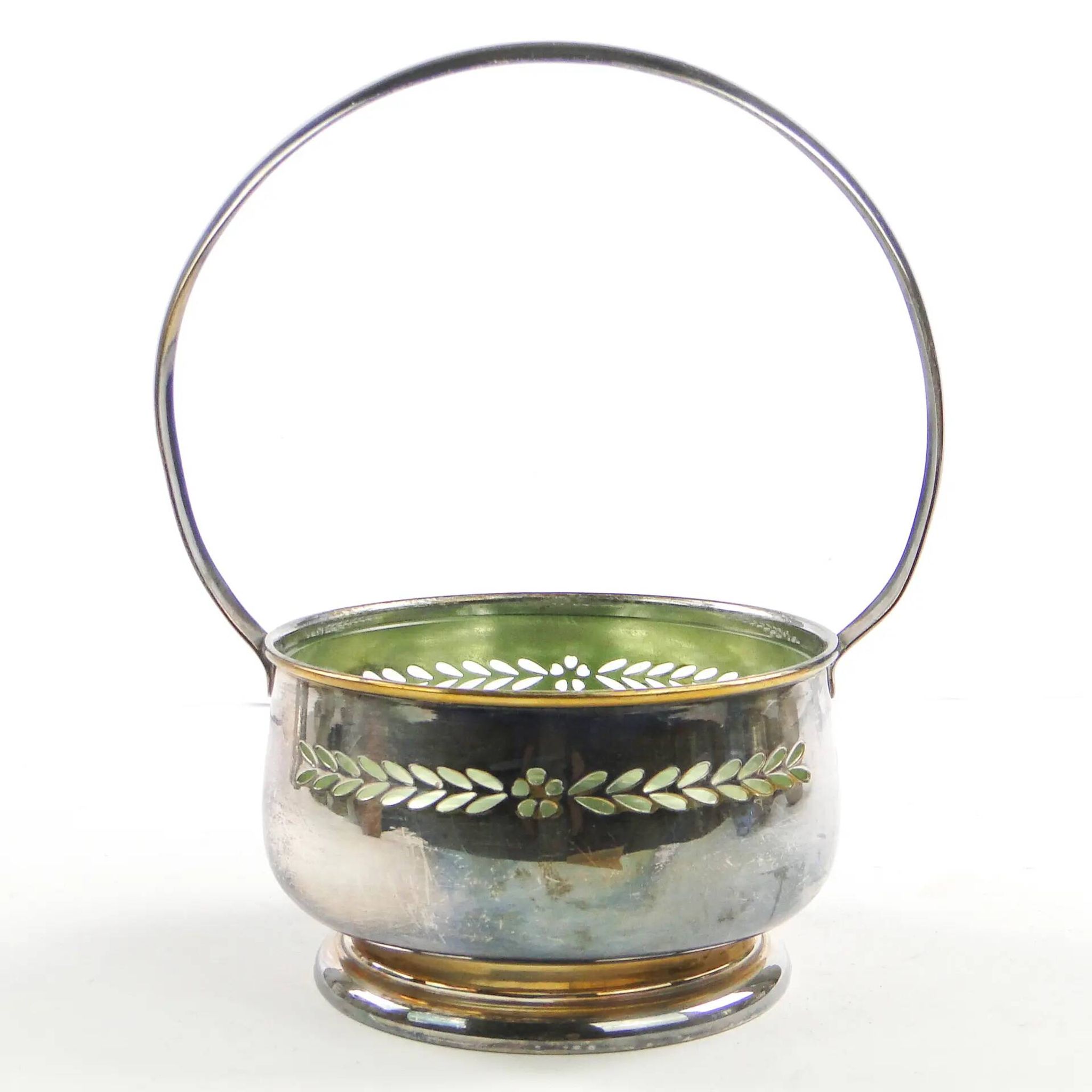 Art Nouveau sugar bowl, silver-plated brass, Hungary, 1930s