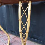Vintage rattan console
