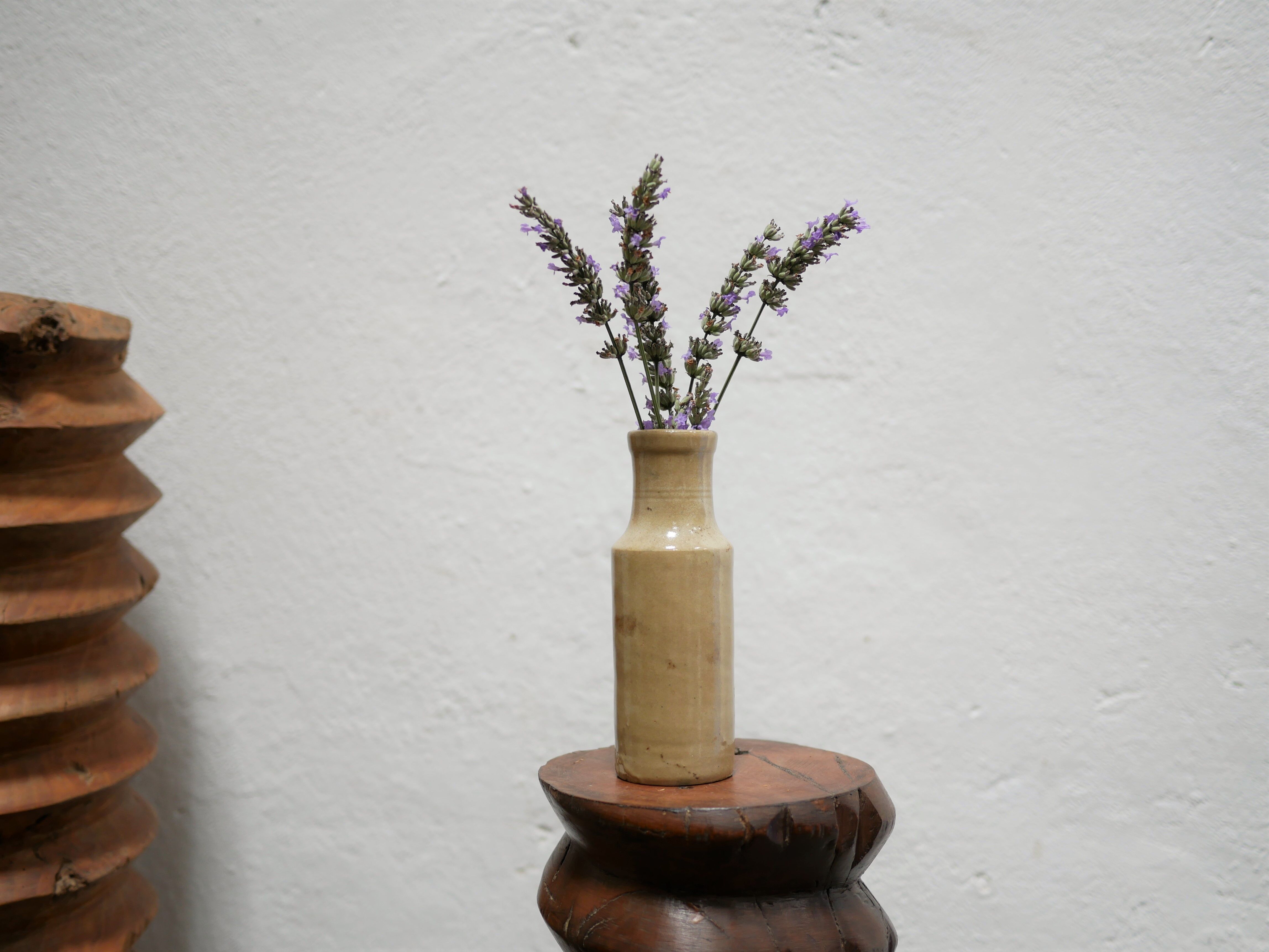 Vintage beige sandstone vase
