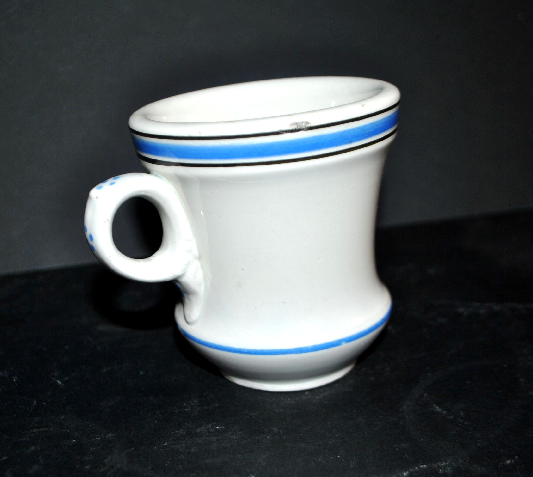 Sarreguemines coffee cups brulot in opaque china bistro.
