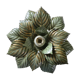 ceiling lamp or wall lamp masca flower leaves metal golden green 40 cm