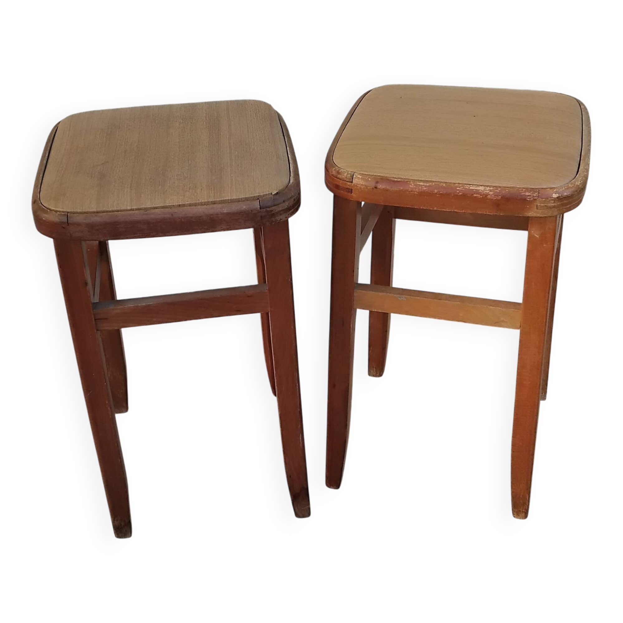 Pair of vintage bistro stools made in Romania