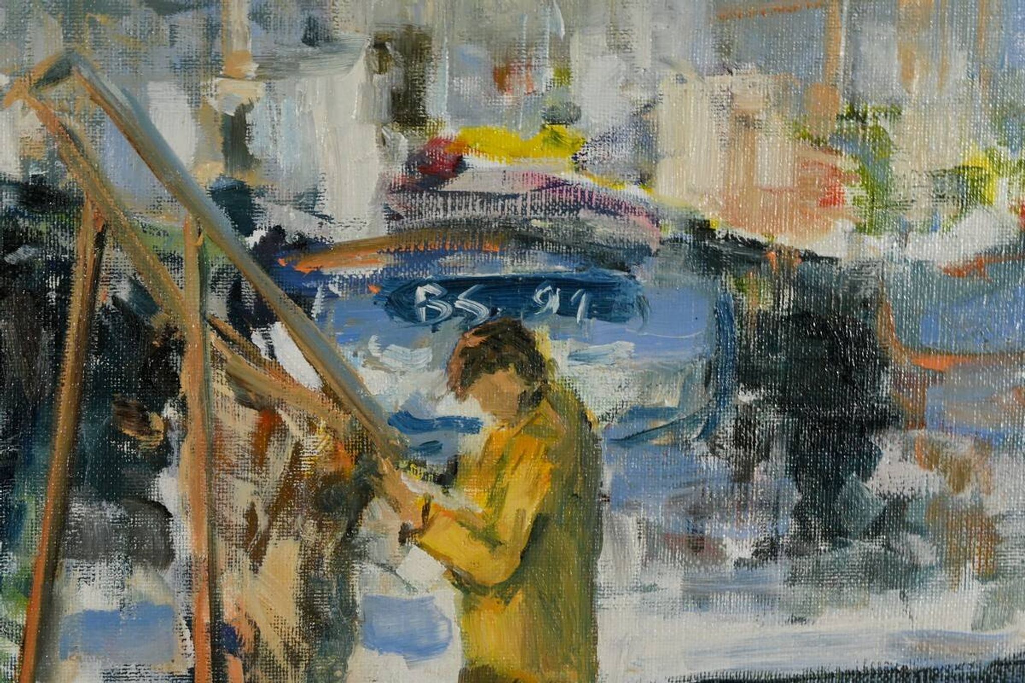 Huile sur Toile « Concarneau », signée S. Blaszczyk – 1991