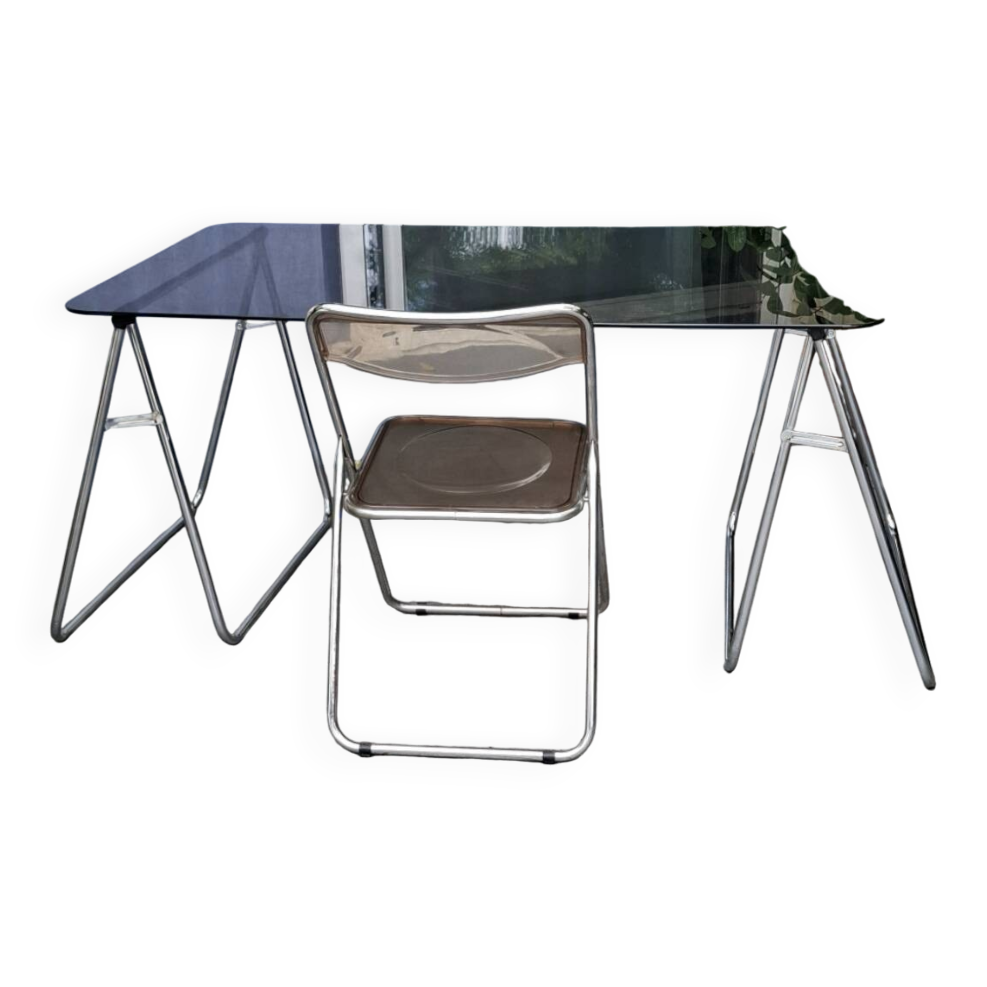 Bureau + Chaise Plia pliante de Giancarlo Piretti