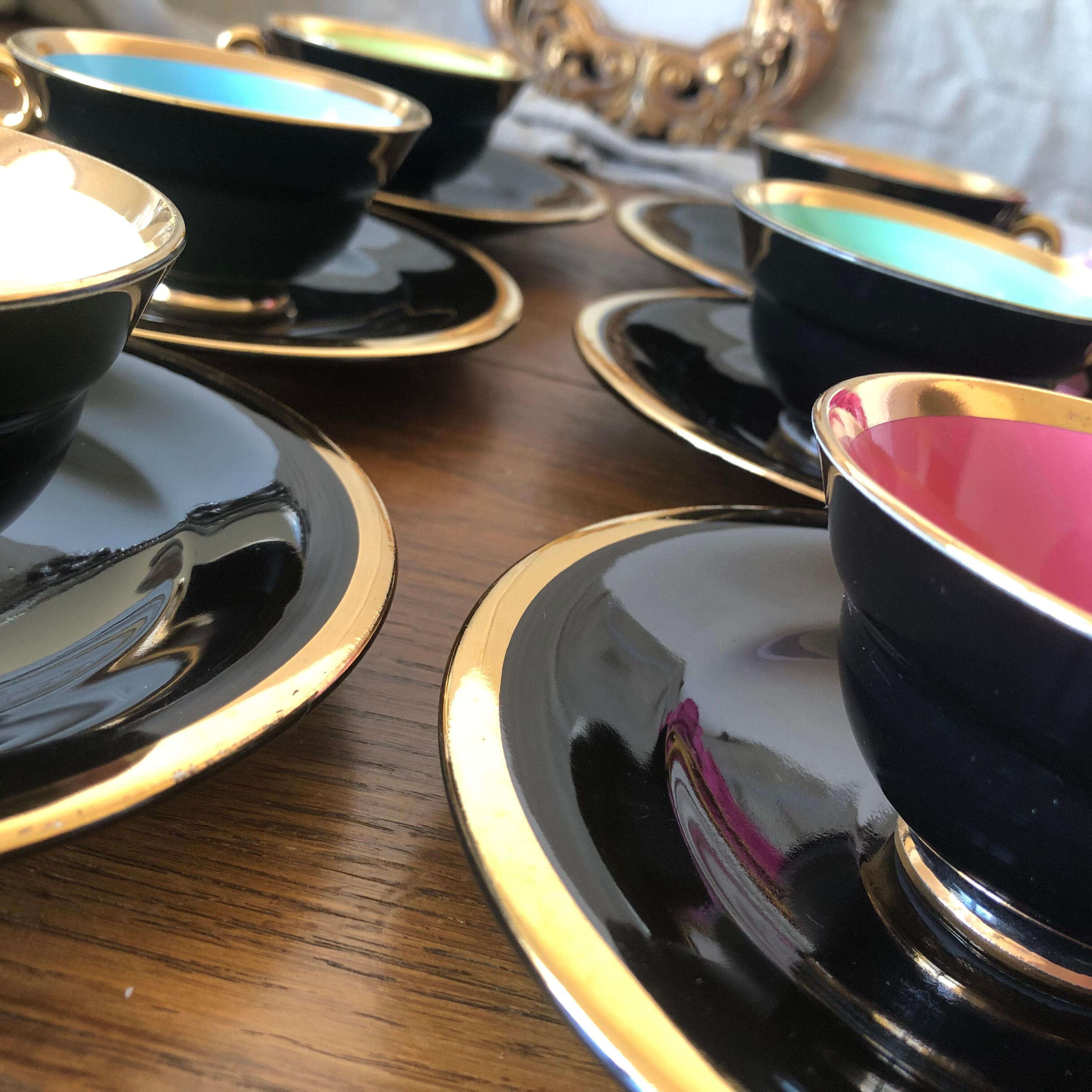 6 cups and saucer for coffee or tea art deco