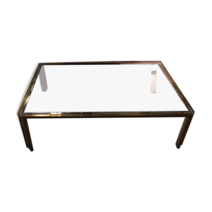 table basse en verre - acier