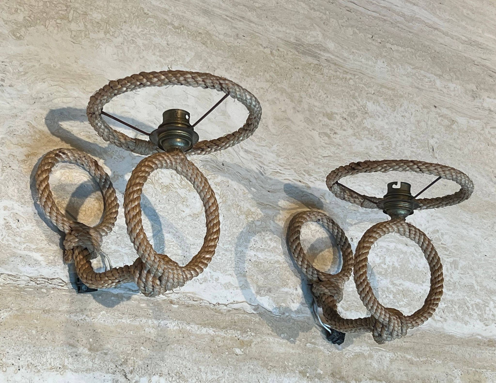 Paire d'appliques en corde d'Audoux Minet