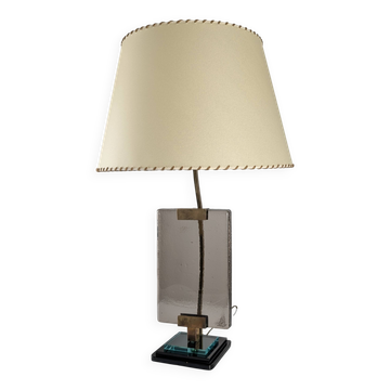 Lampe de table Att. Pietro Chiesa pour Fontana Arte en verre et laiton